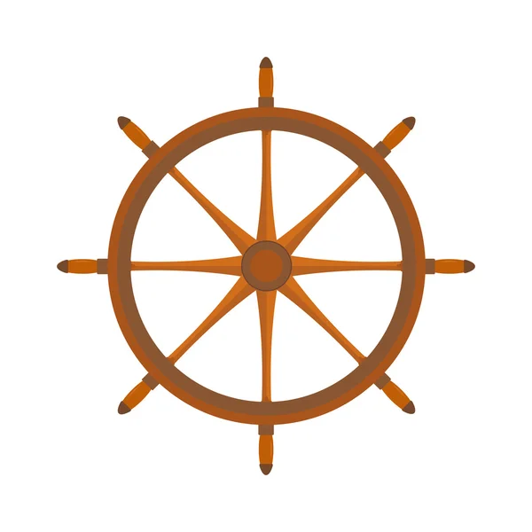 Яхта или овца колесо руля плоский стиль векторной иллюстрации изолированы на белом фоне — стоковый вектор