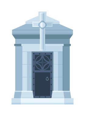 Beyaz arka planda izole edilmiş ölü insanlar için tombstone crypt vektör yapısı.