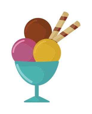 Fincan karikatür vektör gıda illüstrasyon dondurma Topları.