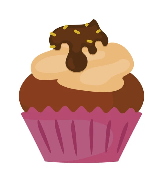 Sweet cake vector illustration, fresh dessert isolated on white background — Stock Vector