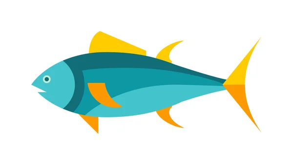 Ocean animal design of tuna fish cartoon animals flat vector illustration. — Stock vektor