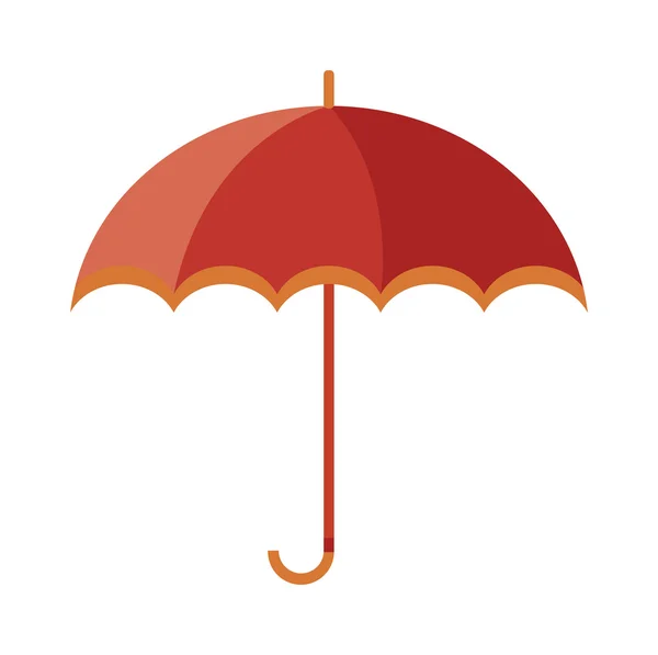 Vector illustration of classic elegant opened red umbrella isolated on white background. — Stock Vector