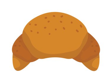 Beyaz arka planda izole edilmiş kruvasan vektör gıda vektörü.