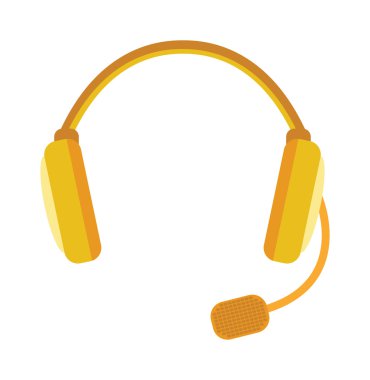 Radyo kulaklıkvektör illüstrasyon, web semineri aracı beyaz arka plan üzerinde izole.