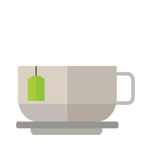 Taza de té verde caliente fresco vector ilustración . — Vector de stock