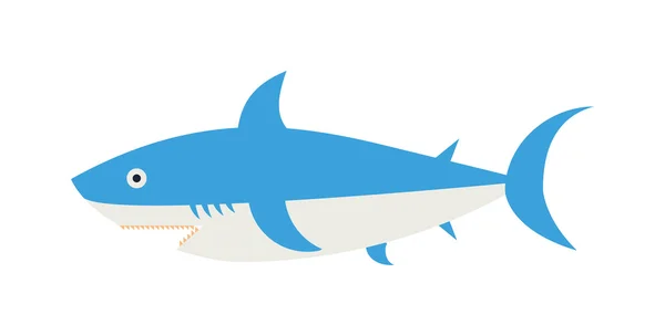 卡通鲨鱼载体插图的海洋动物设计. — 图库矢量图片