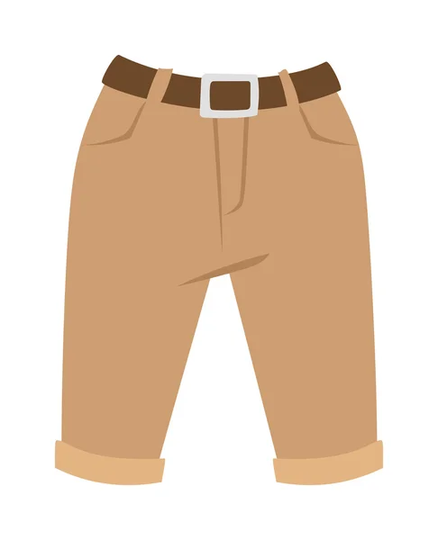 Bruine shorts silhouetten vector op wit. Casual geïsoleerde mode — Stockvector