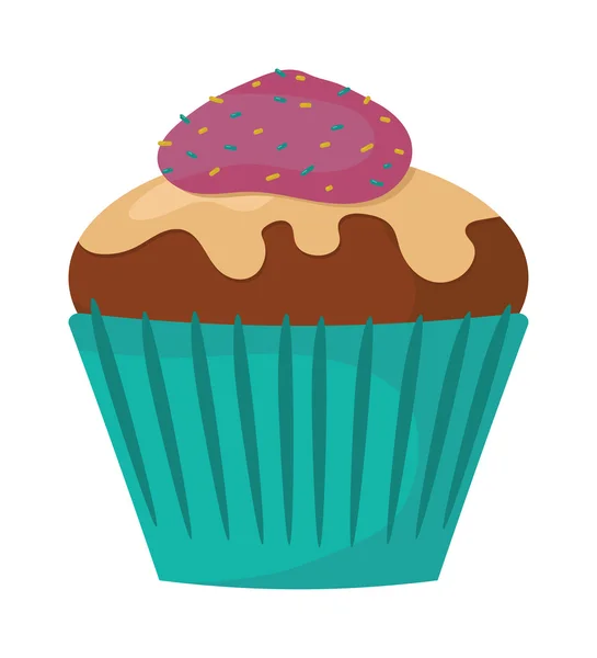 Słodki ciasto wektor ilustracja, świeży deser na białym tle — Wektor stockowy