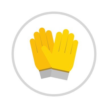 yellow gloves, hand protection isolated on white background.