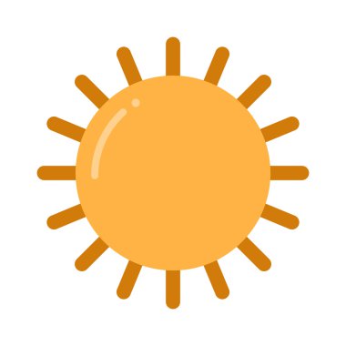 Beyaz arkaplanda izole edilmiş güneş simgesi.