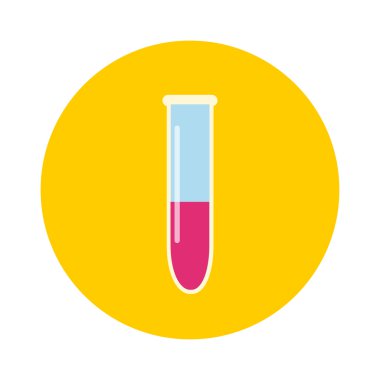 Flask icon chemical equipment test tube isolated on white vector illustration.