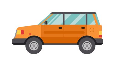 Cartoon Car Isolated on White Background flat vector illustration.