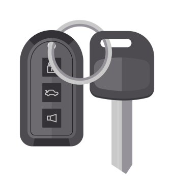 Security car key with remote control cartoon flat vector illustration. clipart