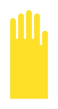 Sarı eldivenleri düz simge vektör çizim karikatür.