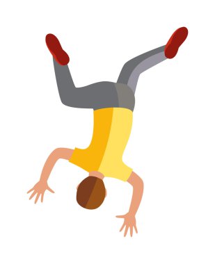 Parkour trick people extreme sport cartoon vector silhouette.