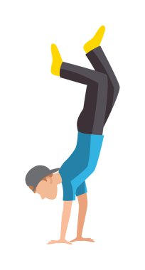 Parkour trick people extreme sport cartoon vector silhouette.
