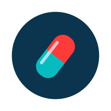 Pills vitamin icon of medication and medicaments flat vector