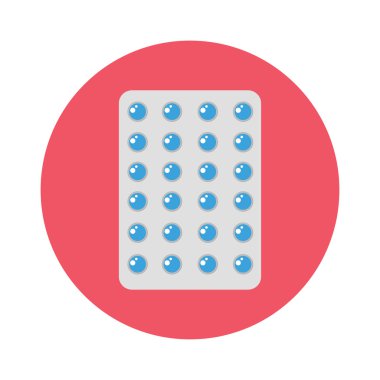 Pills pack blister icon of medication