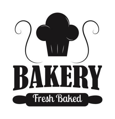 Fırın rozet ve ekmek logo simge modern stil vektör.