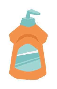 Plastic bottles of cleaning products household chemistry flat vector illustration isolated on white background.