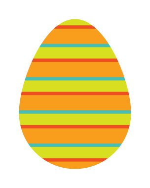 Renk paskalya yumurtası karikatür bahar dekorasyon ve gıda sembolü düz vektör illüstrasyon.