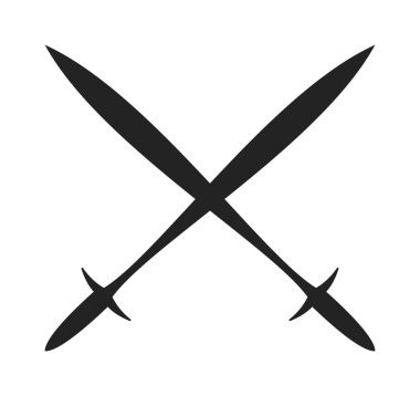 History lance tool two crossed ancient spears flat vector illustration.