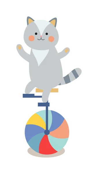 Set von fröhlichen Zirkus spielenden Katzen Illustration. — Stockvektor