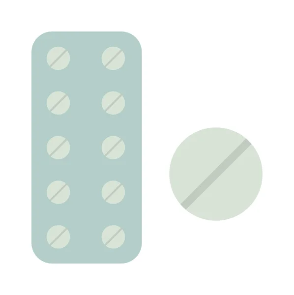 Geneeskunde in Tablet verpakking illustratie op witte achtergrond. — Stockvector