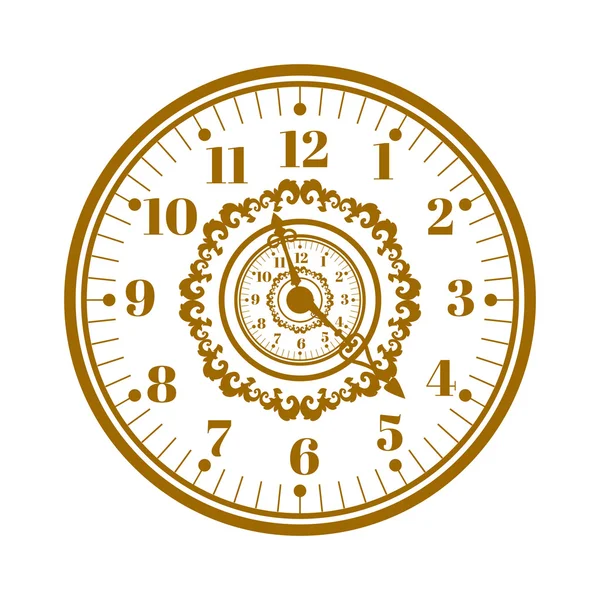 Watch face antique clock vector illustration. — Stockový vektor