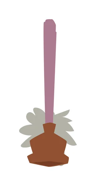 Toilet plunger and brush handle bathroom equipment flat icon vector illustration. — Διανυσματικό Αρχείο