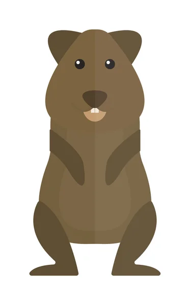 Cute standing brown hamster cartoon flat vector illustration. — ストックベクタ