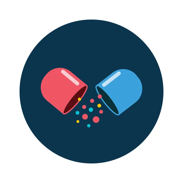 Pills vitamin icon of medication and medicaments flat vector — Wektor stockowy