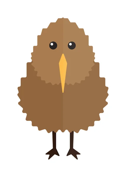 Nordinsel braun Kiwi Vogel Cartoon flache Vektor Illustration. — Stockvektor