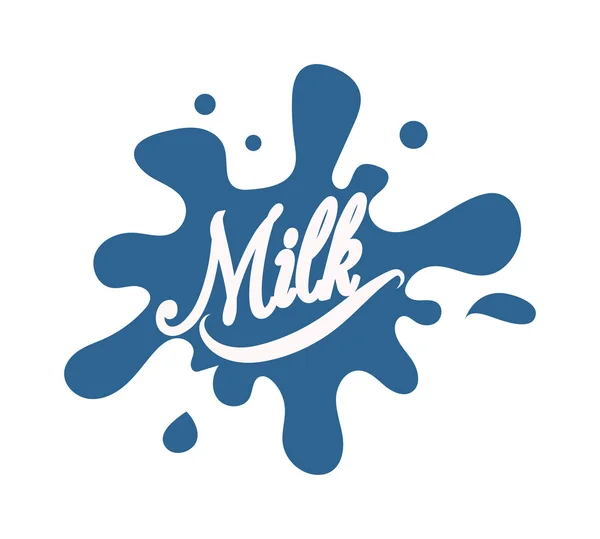 Ilustração do respingo de leite com vetor de texto . —  Vetores de Stock