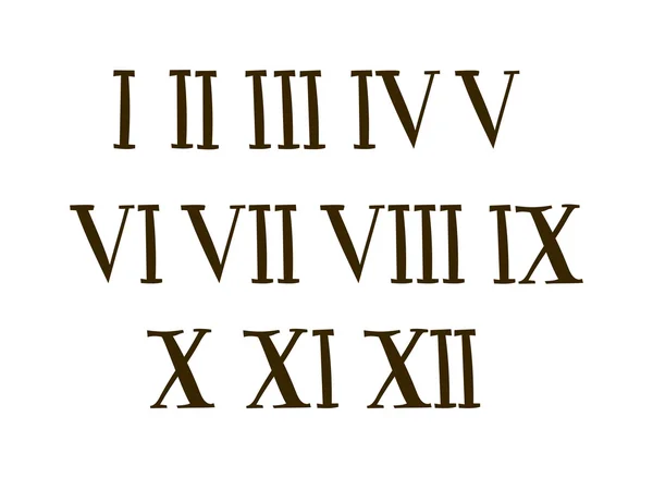 Antique Roman alphabet numbers set vector illustration. — ストックベクタ