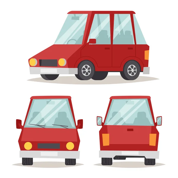 Generic red car luxury design flat vector illustration isolated on white. — Wektor stockowy