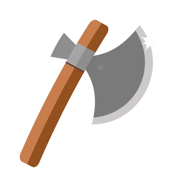 Axe steel isolated and sharp axe cartoon weapon icon — Stock vektor