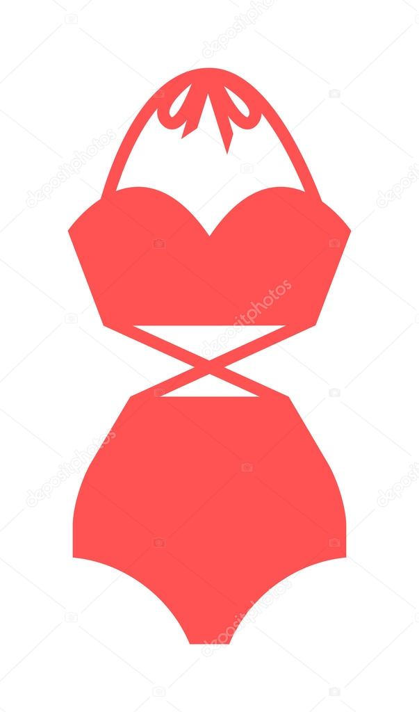 Flat swimsuit isolated illustration.