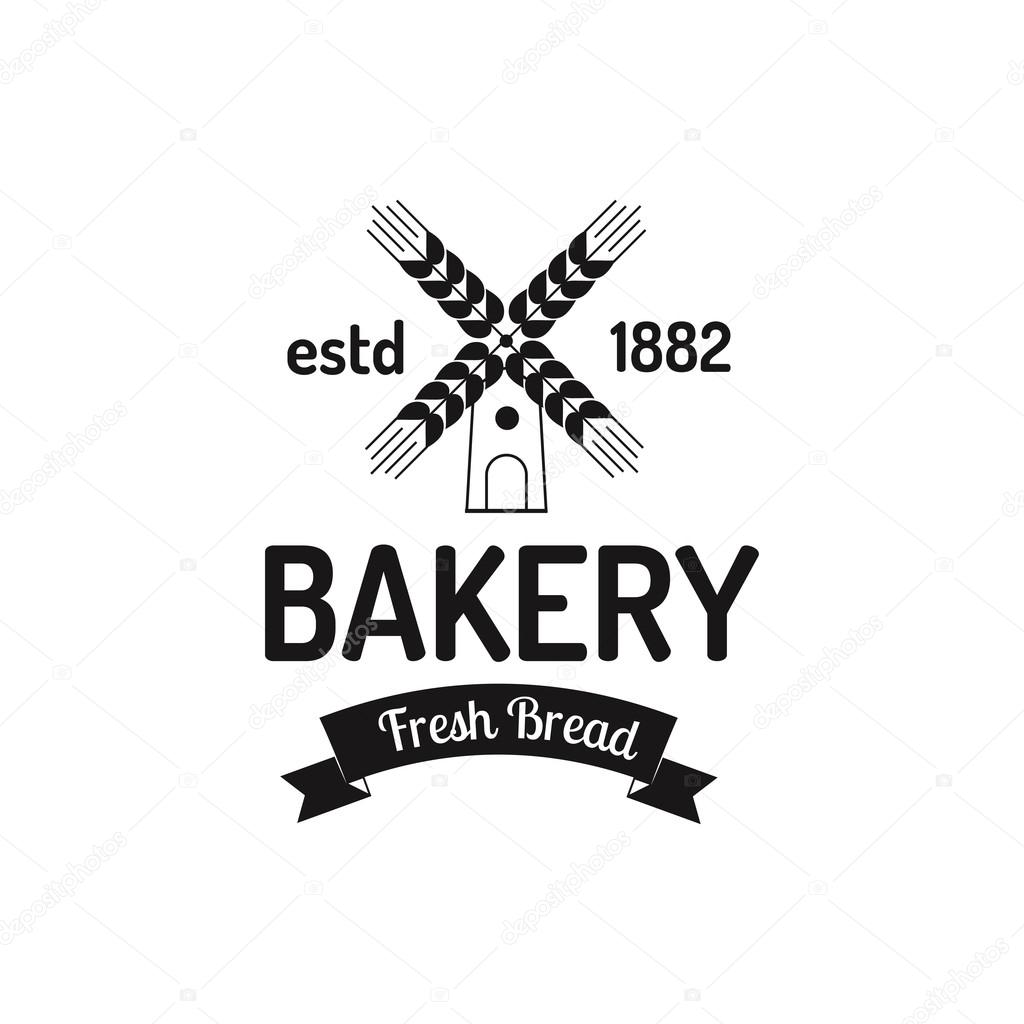 Bakery mill badge and bread mill logo badge icon modern flat style vector. Retro mill bakery label, logo and bakery bread badge icon. Vinatage mill badges design