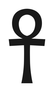 Egypt symbols vector Ankh Hieroglyph on white background