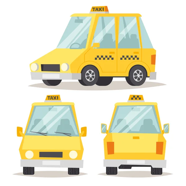 Taxi žluté auto plochý vektorové ilustrace. — Stockový vektor