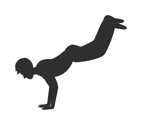 Parkour trick people extreme sport cartoon vector silhouette. — Stok Vektör