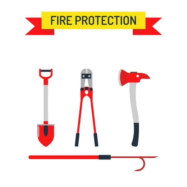 Vektor som brandman brand säkerhet platt ikoner och symboler. — Stock vektor