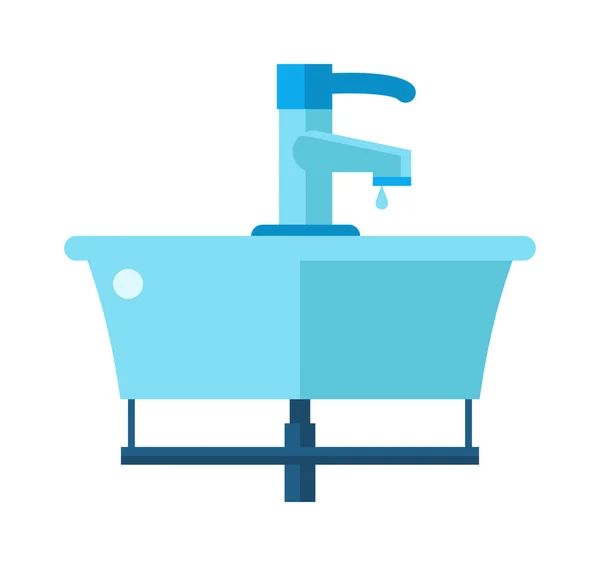 Washbasin bathroom cartoon flat vector illustration. — Stock Illustration Washbasin bathroom cartoon flat vector illustration. Stock Vector