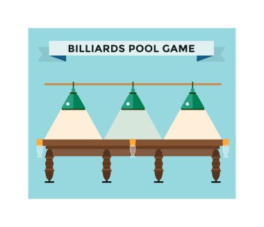 Bilardo Masa kavramı vektör çizim oynarken