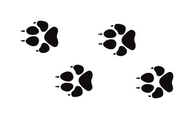 Hayvan ayak baskılar ve yaban hayatı kavramı tasarım vektör için beyaz izole adımlar izleri izler.