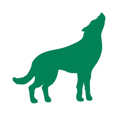 Wild wolf animal flat vector silhouette