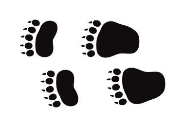 Hayvan ayak baskılar ve yaban hayatı kavramı tasarım vektör için beyaz izole adımlar izleri izler.