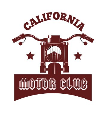 Motorcycle label badge vector. Black icon and moto club illustration