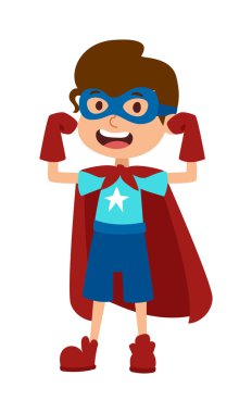 Illustration of super hero boy cartoon character vector.